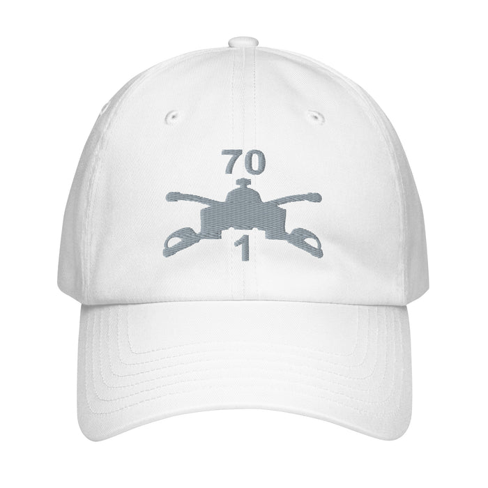 1-70 Armor Regiment (1-70 AR) Embroidered Under Armour® Dad Hat Tactically Acquired White  