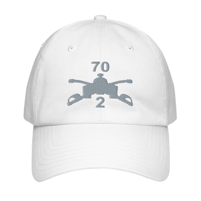 2-70 Armor Regiment Embroidered Under Armour® Dad Hat Tactically Acquired White  