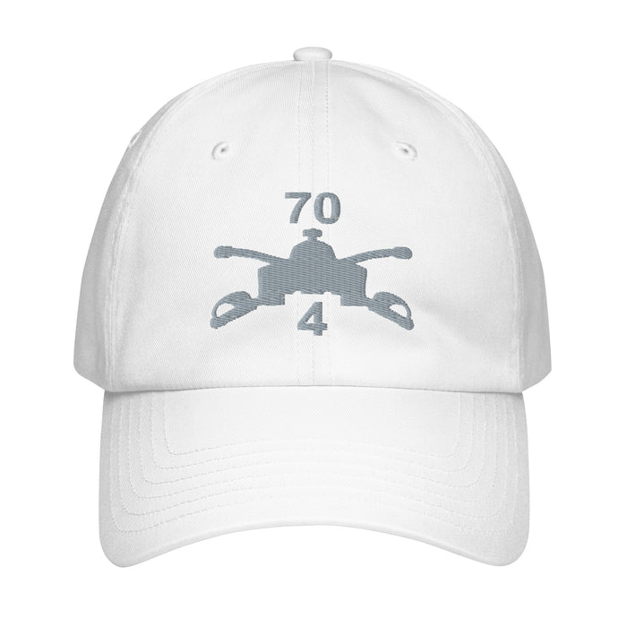 4-70 Armor Regiment Embroidered Under Armour® Dad Hat Tactically Acquired White  