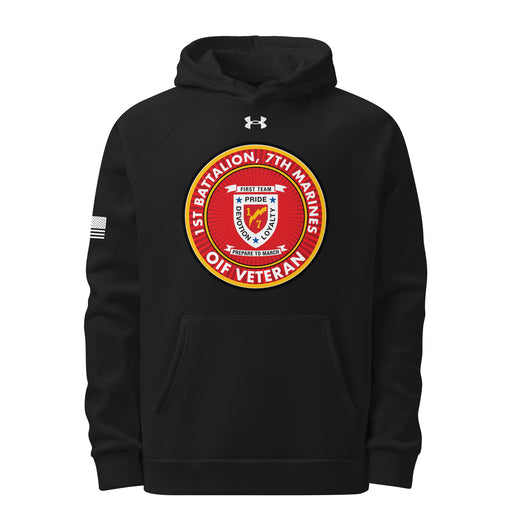 1/7 Marines OIF Veteran Under Armour® Hoodie Tactically Acquired Black S 