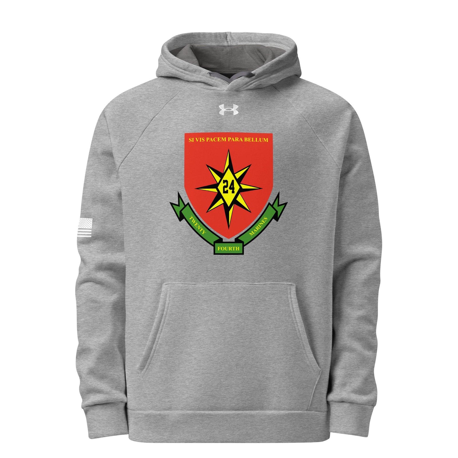 24th Marine Regiment Under Armour® Hoodie Tactically Acquired Grey S 