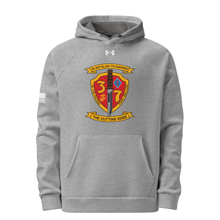 3/7 Marines Unisex Under Armour® Hoodie Tactically Acquired Grey S 