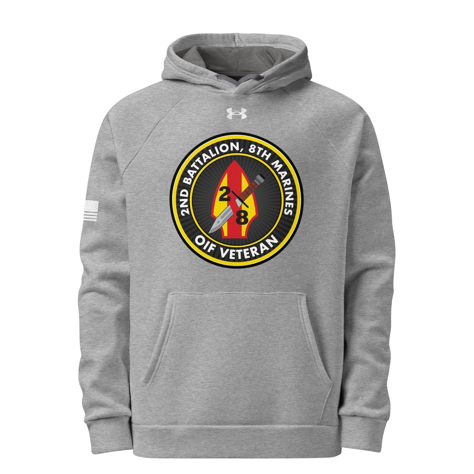2/8 Marines OIF Veteran Under Armour® Hoodie Tactically Acquired Grey S 