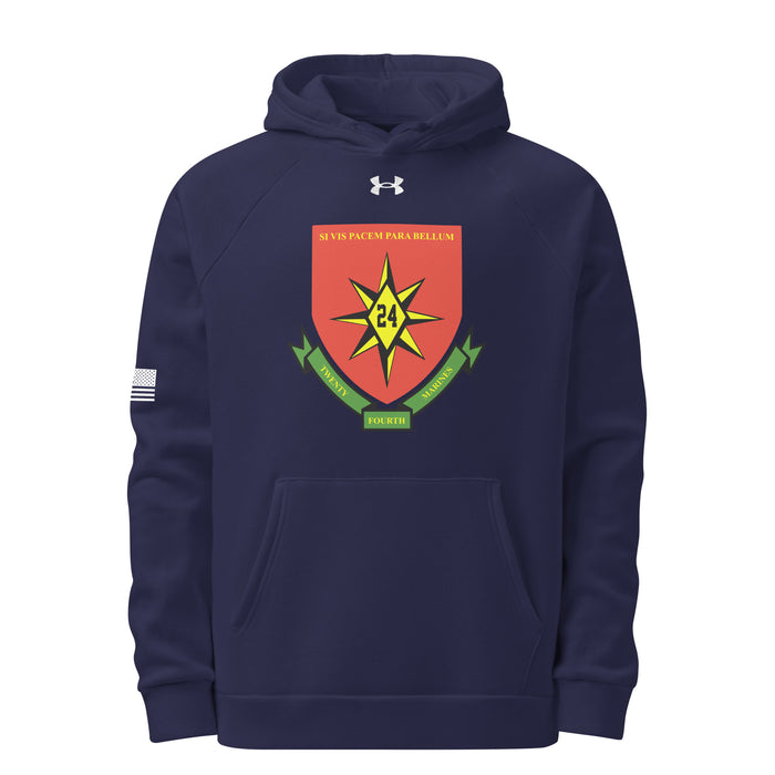 24th Marine Regiment Under Armour® Hoodie Tactically Acquired Navy S 