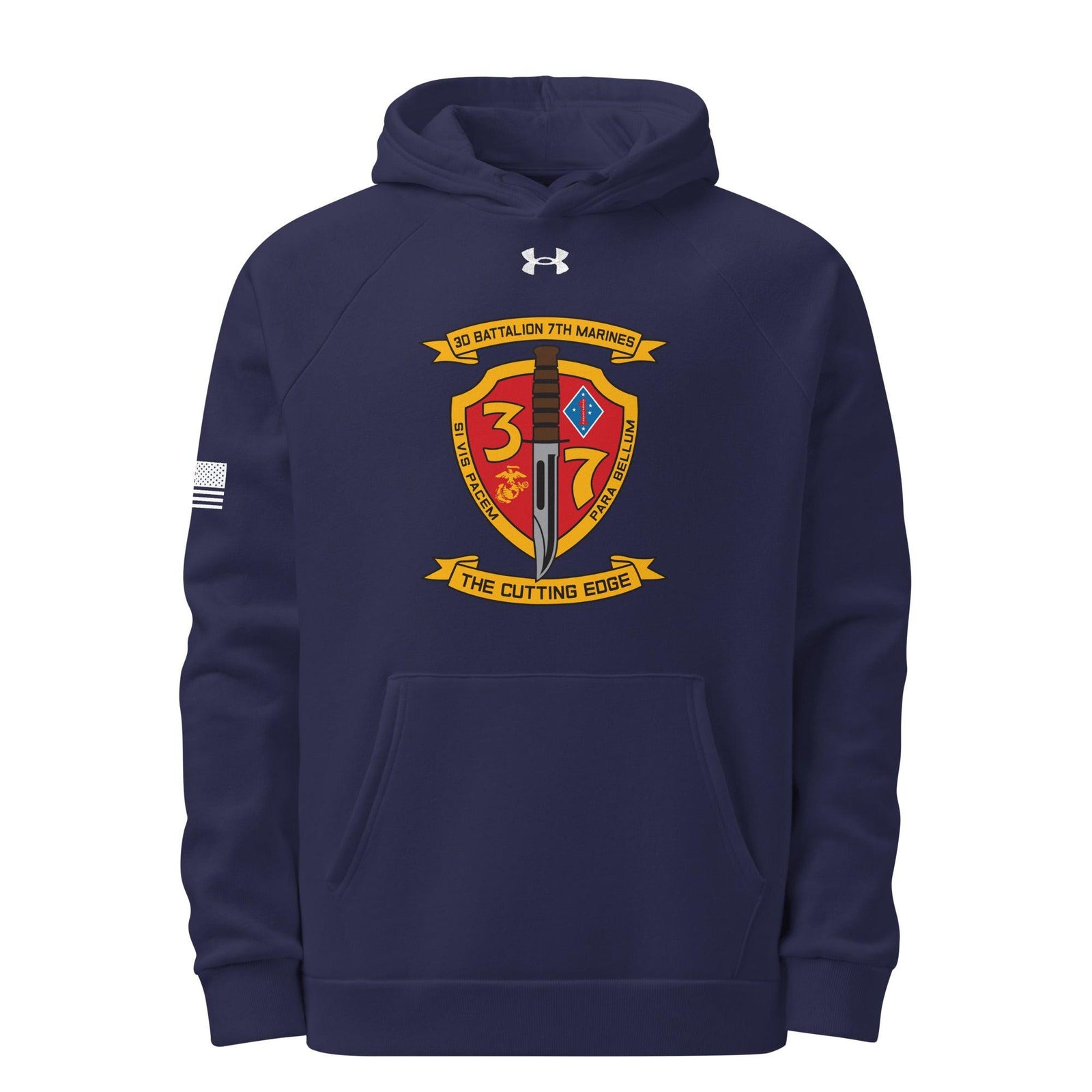 3/7 Marines Unisex Under Armour® Hoodie Tactically Acquired Navy S 