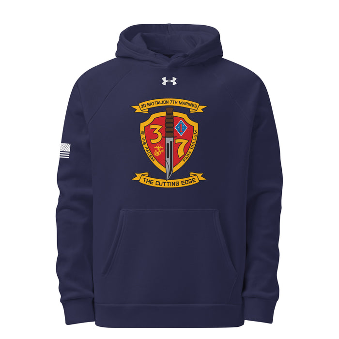 3/7 Marines Unisex Under Armour® Hoodie Tactically Acquired Navy S 