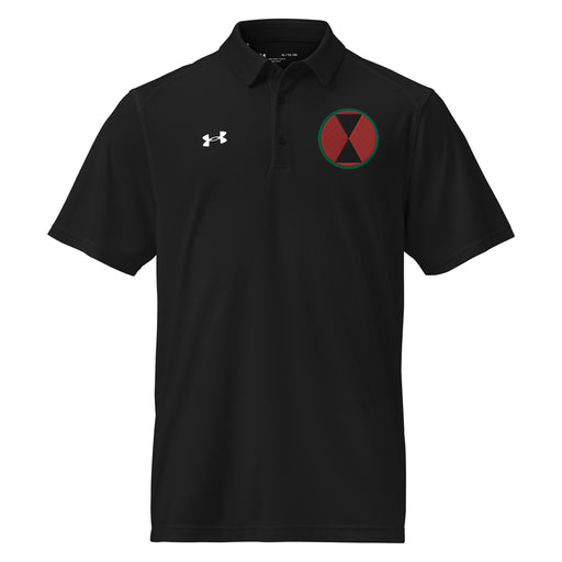 U.S. Army 7th Infantry Division Embroidered Under Armour® Men's Polo Tactically Acquired Black S 