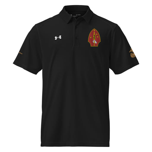 2nd Marine Division Embroidered Under Armour® Men's Polo Tactically Acquired Black S 
