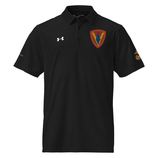 5th Marine Division Embroidered Under Armour® Men's Polo Tactically Acquired Black S 