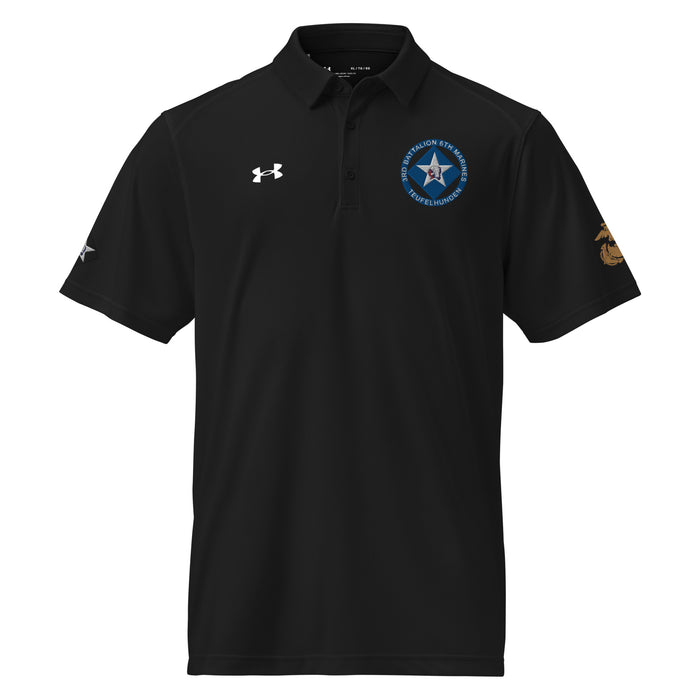 3/6 Marines Embroidered Under Armour® Men's Polo Tactically Acquired Black S 