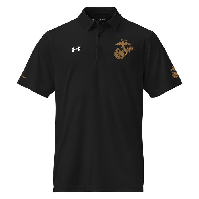 U.S. Marine Corps Modern EGA Embroidered Under Armour® Men's Polo Tactically Acquired Black S 