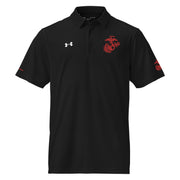 USMC Red EGA Embroidered Under Armour® Men's Polo Tactically Acquired Black S 