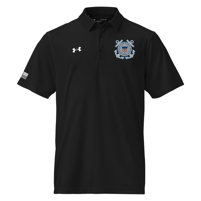 U.S. Coast Guard Embroidered Under Armour® Men's Polo Tactically Acquired Black S 