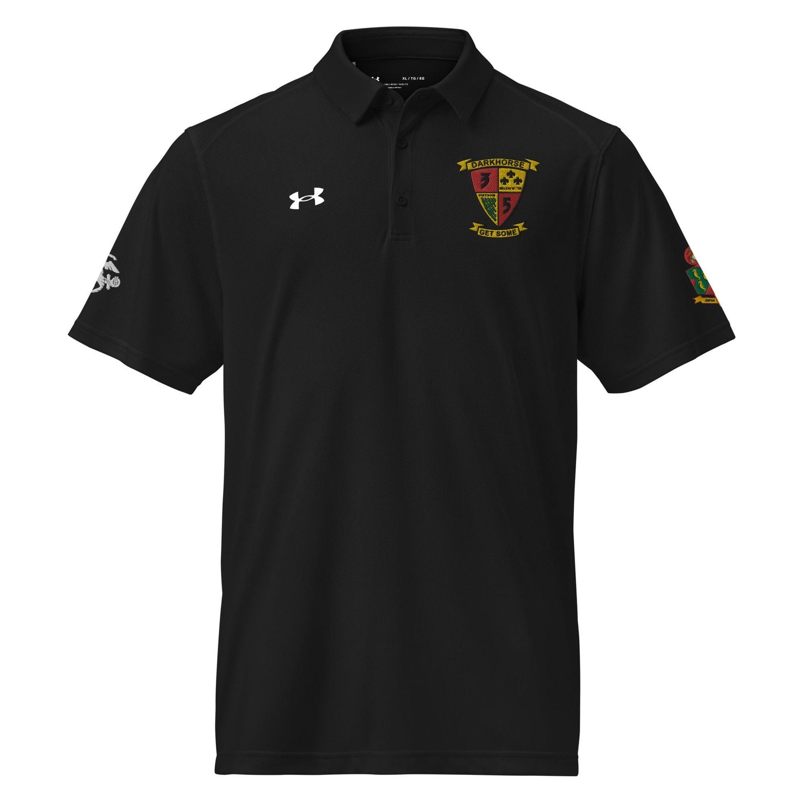 3/5 Marines Embroidered Under Armour® Men's Polo Tactically Acquired Black S 