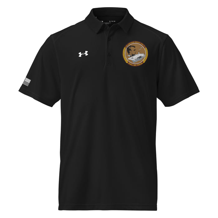 USS Abraham Lincoln (CVN-72) Embroidered Under Armour® Men's Polo Tactically Acquired Black S 