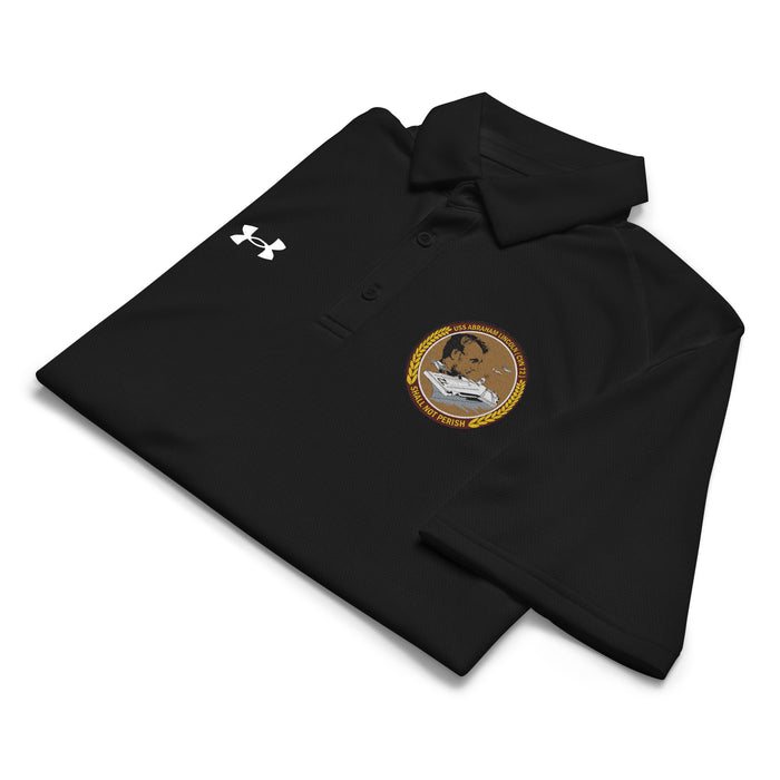 USS Abraham Lincoln (CVN-72) Embroidered Under Armour® Men's Polo Tactically Acquired   