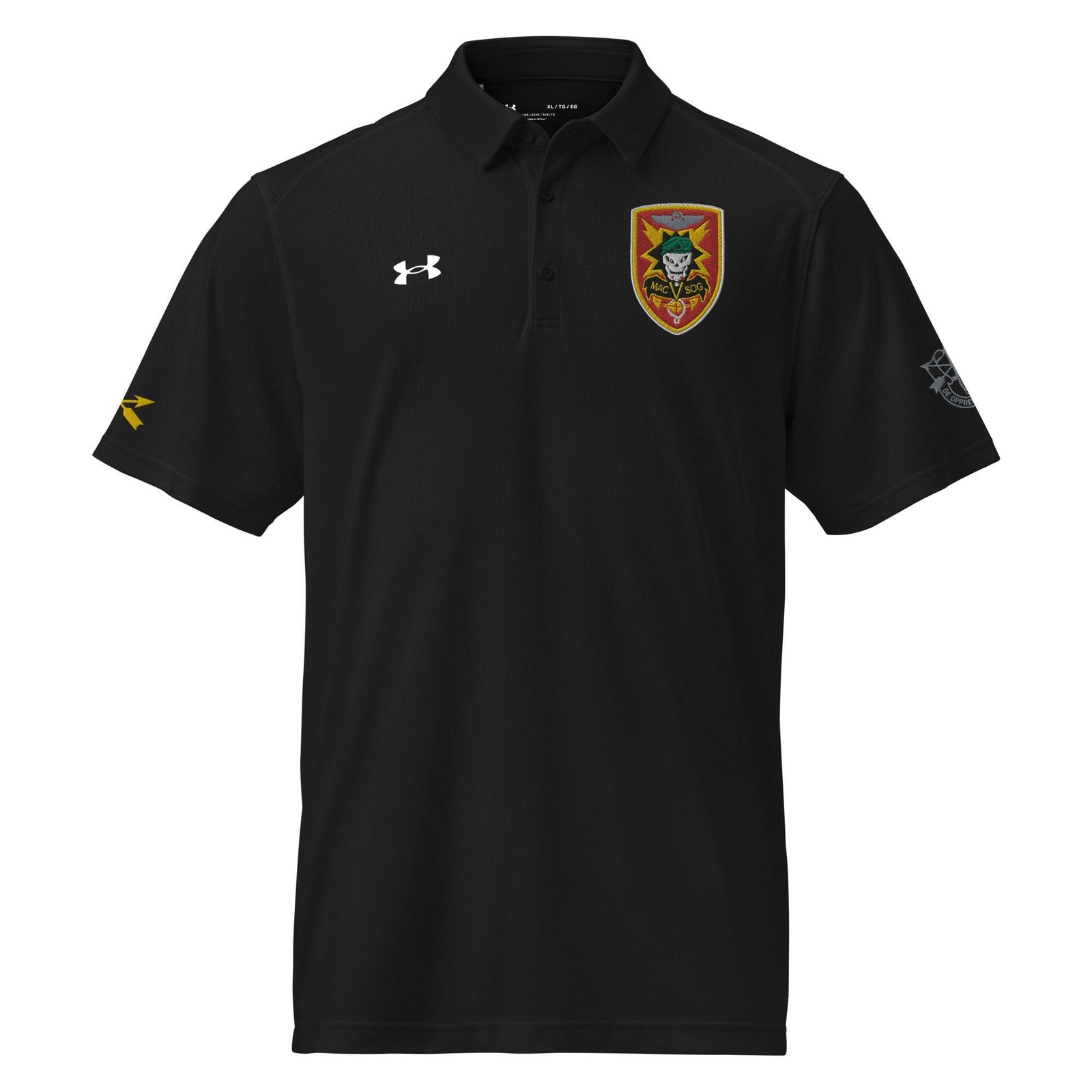 U.S. Army MACV-SOG Embroidered Under Armour® Men's Polo Tactically Acquired Black S 
