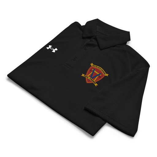 3/26 Marines Embroidered Under Armour® Men's Polo Tactically Acquired Black S 