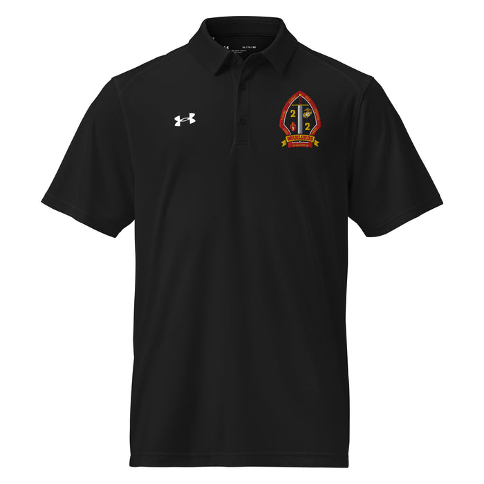 2/2 Marines Embroidered Under Armour® Men's Polo Tactically Acquired Black S 