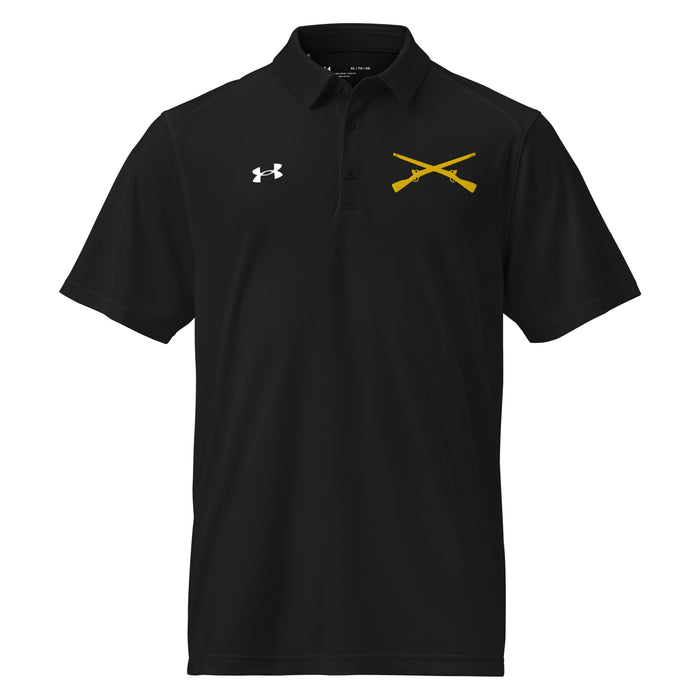 U.S. Army Infantry Embroidered Under Armour® Men's Polo Tactically Acquired Black S 