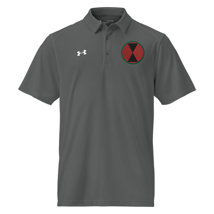 U.S. Army 7th Infantry Division Embroidered Under Armour® Men's Polo Tactically Acquired Grey S 