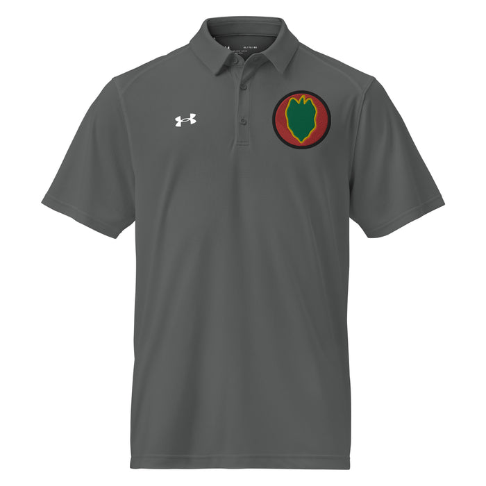 U.S. Army 24th Infantry Division Embroidered Under Armour® Men's Polo Tactically Acquired Grey S 