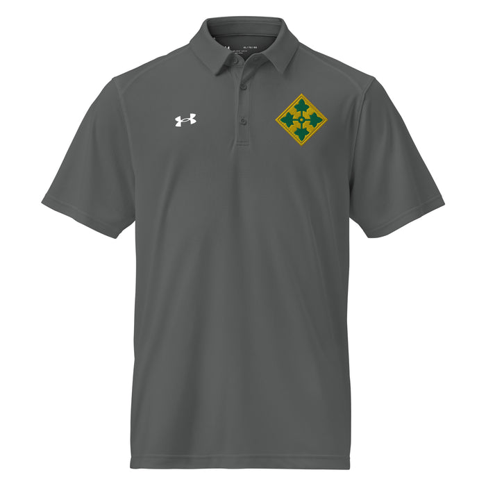 U.S. Army 4th Infantry Division Embroidered Under Armour® Men's Polo Tactically Acquired Grey S 