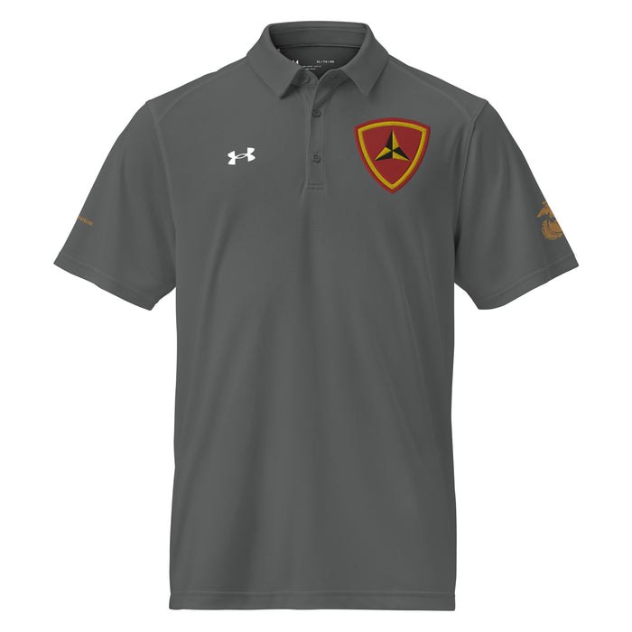 3rd Marine Division Embroidered Under Armour® Men's Polo Tactically Acquired Grey S 