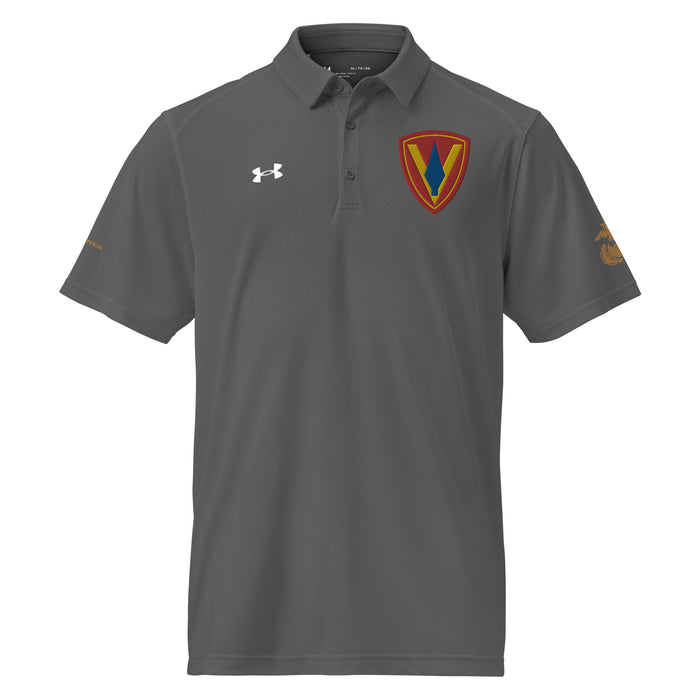 5th Marine Division Embroidered Under Armour® Men's Polo Tactically Acquired Grey S 