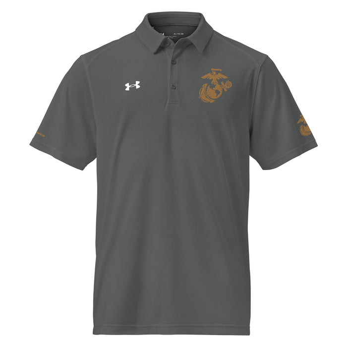 U.S. Marine Corps Modern EGA Embroidered Under Armour® Men's Polo Tactically Acquired Grey S 