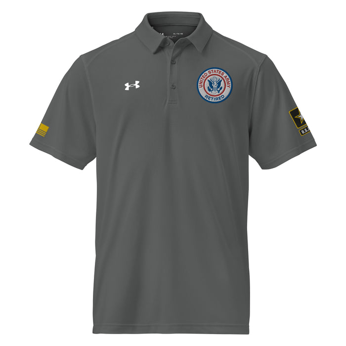 U.S. Army Retired Embroidered Under Armour® Men's Polo Tactically Acquired Grey S 