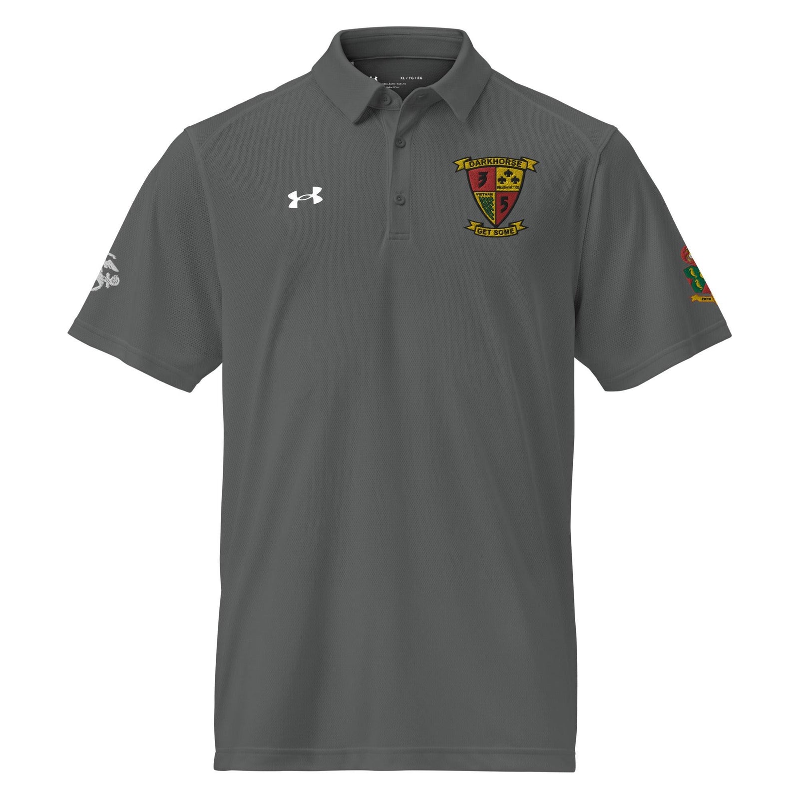 3/5 Marines Embroidered Under Armour® Men's Polo Tactically Acquired Grey S 