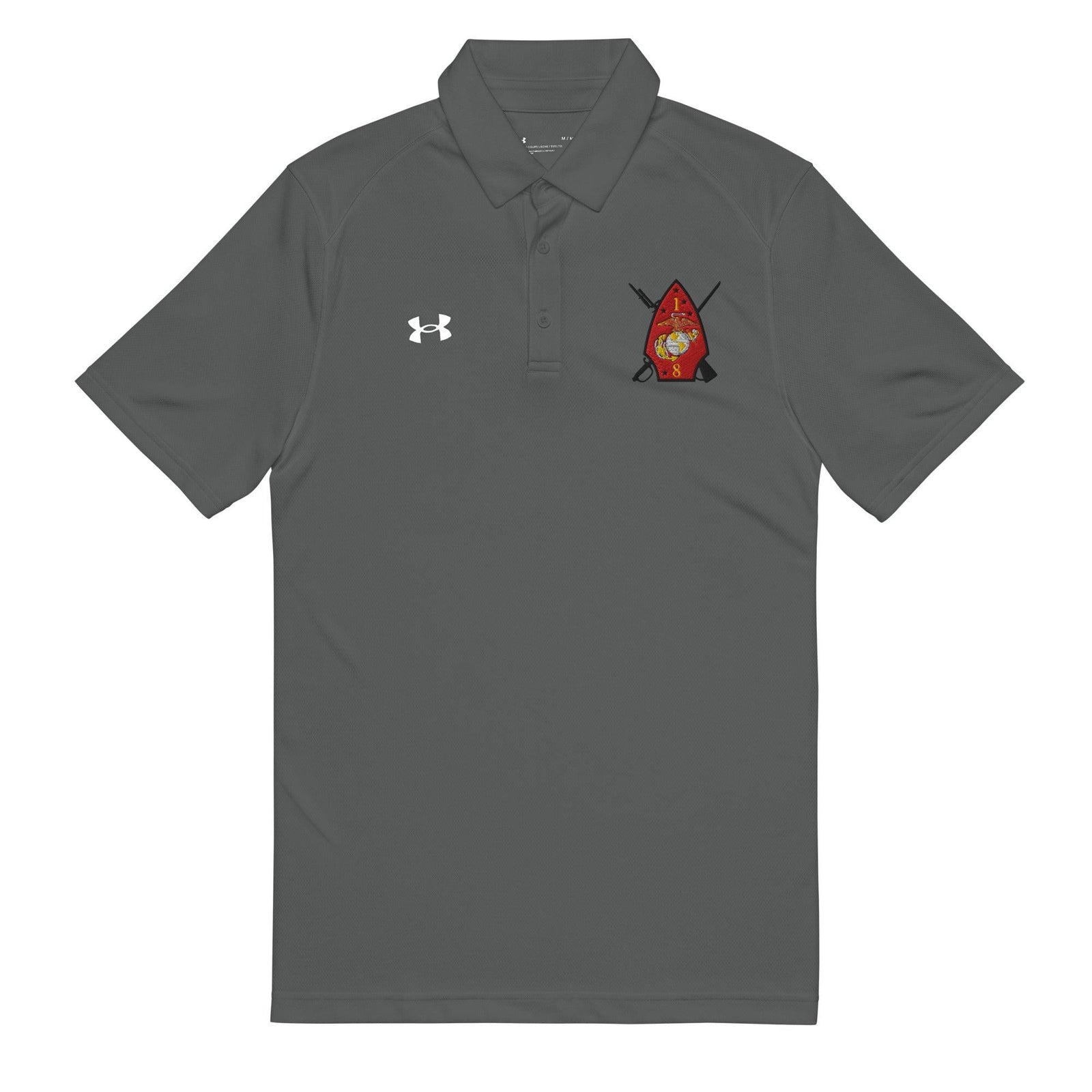 1st Battalion 8th Marines Embroidered Under Armour® Men's Polo Tactically Acquired Grey S
