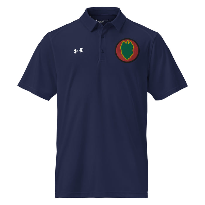 U.S. Army 24th Infantry Division Embroidered Under Armour® Men's Polo Tactically Acquired Navy S 