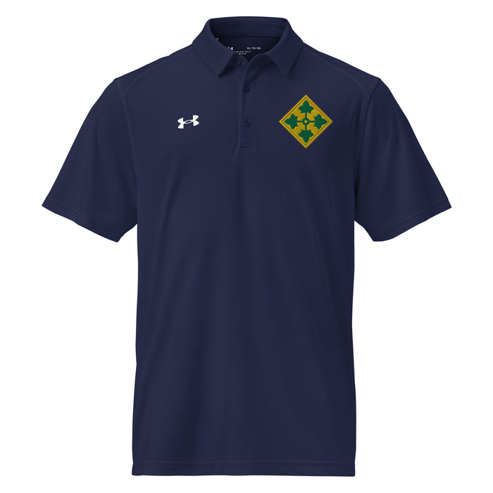 U.S. Army 4th Infantry Division Embroidered Under Armour® Men's Polo Tactically Acquired Navy S 