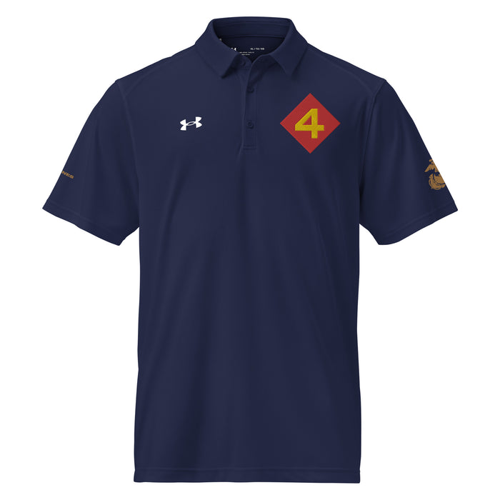 4th Marine Division Embroidered Under Armour® Men's Polo Tactically Acquired Navy S 