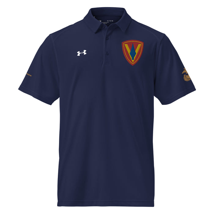 5th Marine Division Embroidered Under Armour® Men's Polo Tactically Acquired Navy S 