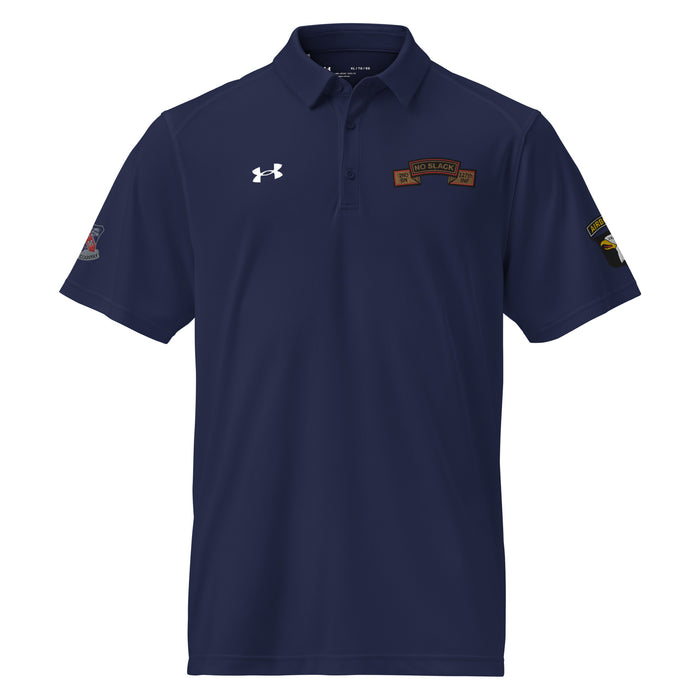 2-327 INF RGT 'No Slack' Embroidered Under Armour® Men's Polo Tactically Acquired Navy S 