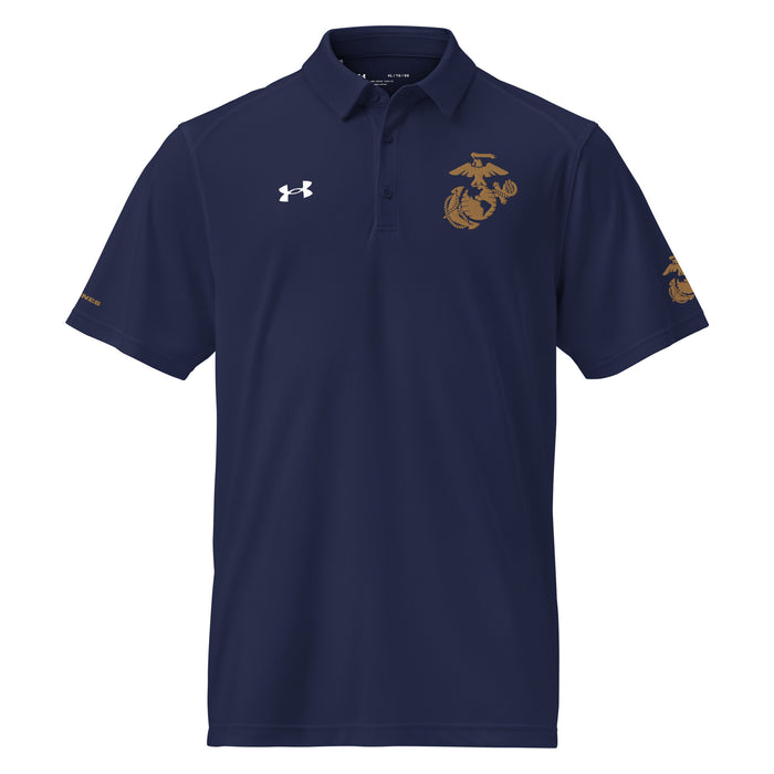 U.S. Marine Corps Modern EGA Embroidered Under Armour® Men's Polo Tactically Acquired Navy S 