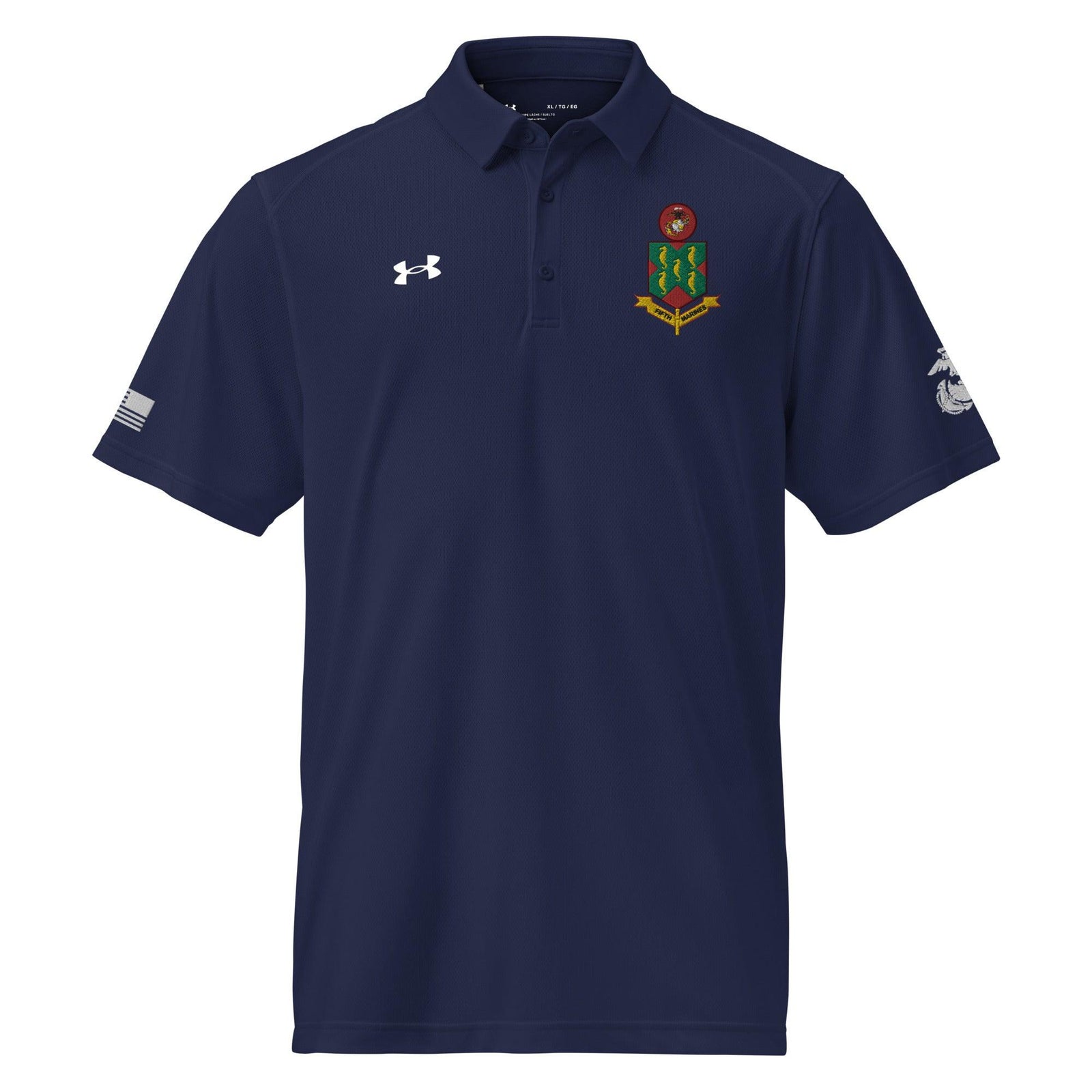 5th Marine Regiment Embroidered Under Armour® Men's Polo Tactically Acquired Navy S 