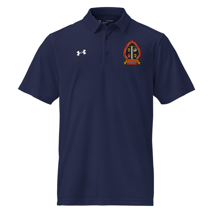 2/2 Marines Embroidered Under Armour® Men's Polo Tactically Acquired Navy S 