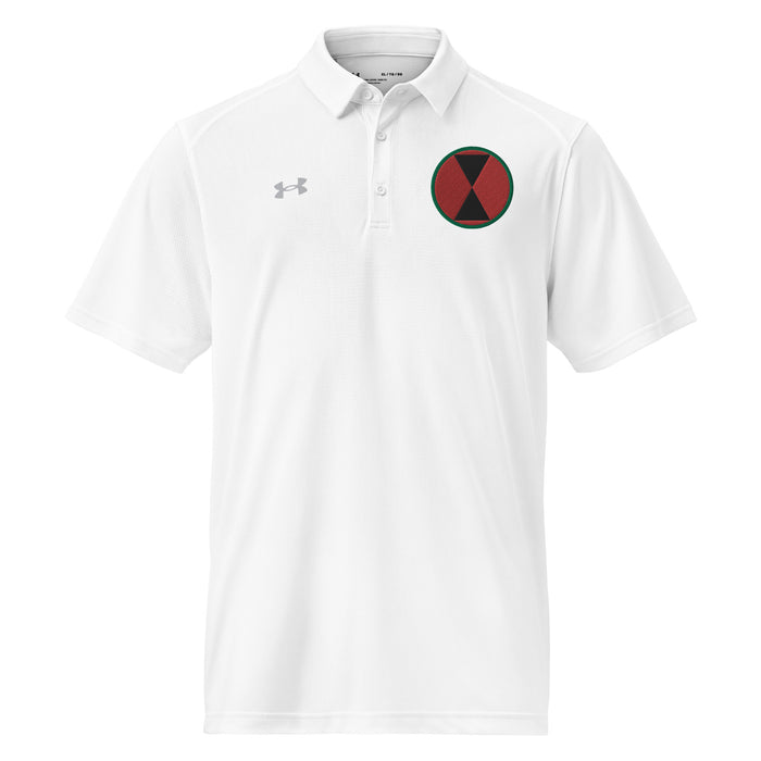 U.S. Army 7th Infantry Division Embroidered Under Armour® Men's Polo Tactically Acquired White S 