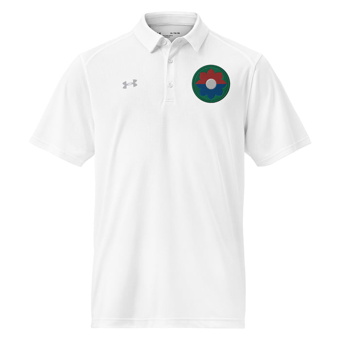 U.S. Army 9th Infantry Division Embroidered Under Armour® Men's Polo Tactically Acquired White S 