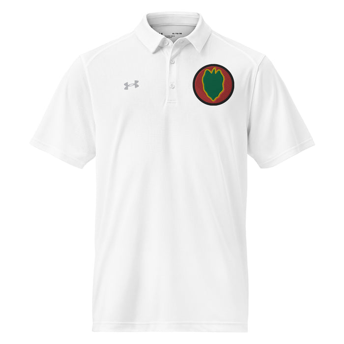 U.S. Army 24th Infantry Division Embroidered Under Armour® Men's Polo Tactically Acquired White S 