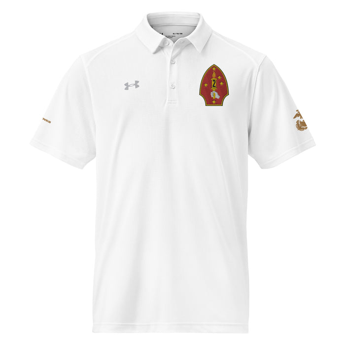 2nd Marine Division Embroidered Under Armour® Men's Polo Tactically Acquired White S 