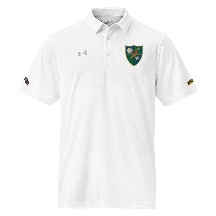 U.S. Army 75th Ranger Regiment Embroidered Under Armour® Men's Polo Tactically Acquired White S 