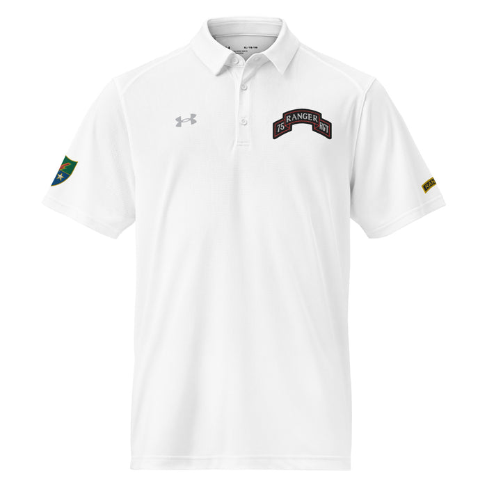 75th Ranger Regiment Tab Embroidered Under Armour® Men's Polo Tactically Acquired White S 