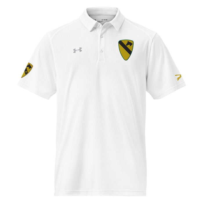 1st Cavalry Division Embroidered Under Armour® Men's Polo Tactically Acquired White S 