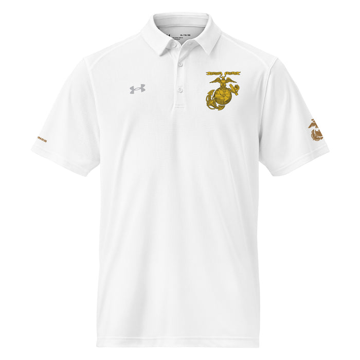 U.S. Marine Corps 1936 EGA Embroidered Under Armour® Men's Polo Tactically Acquired White S 