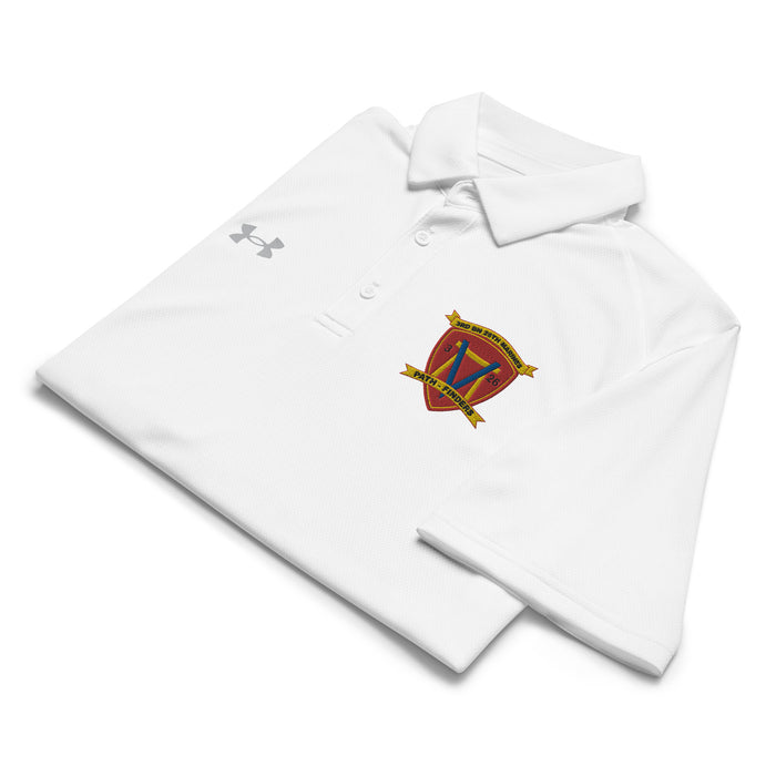 3/26 Marines Embroidered Under Armour® Men's Polo Tactically Acquired White S 